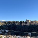 Granada Alhambra view with mountain Sierra Nevada.