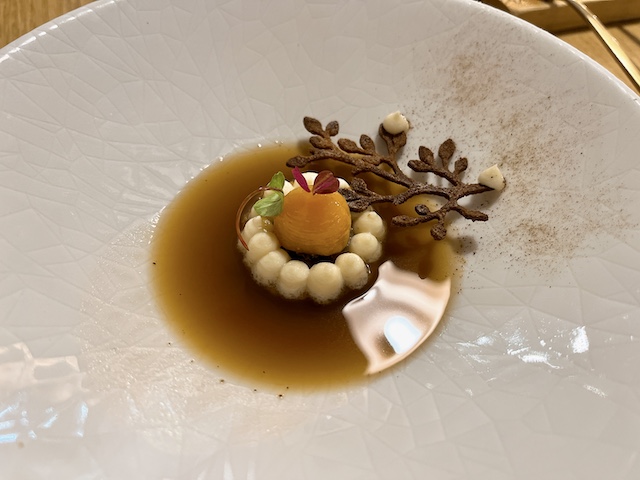 The special onion soup in the tasting menu.