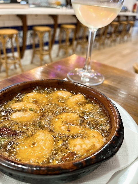 Gambas pil-pil, a typical Spanish tapas.