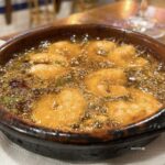 Spanish tapas - prawns pil pil.