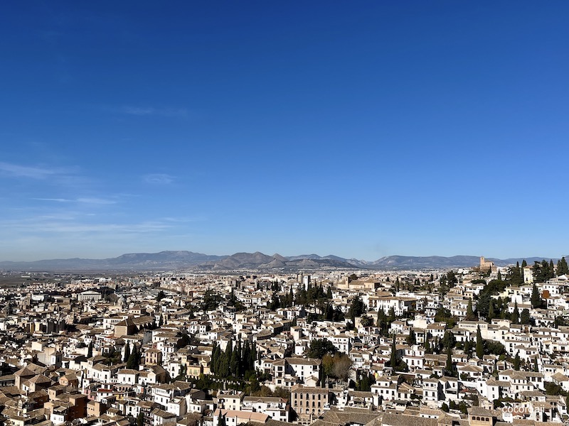 A wide-open city view from Alcazaba, Alhambra.