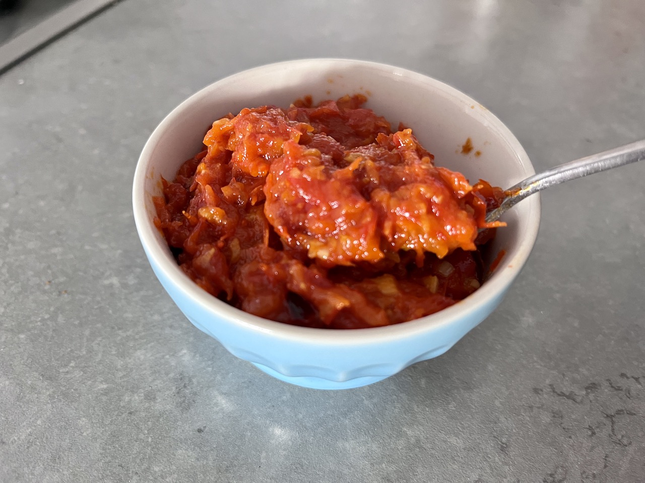 Homemade basic harissa.