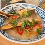 Vietnamese style sea bass congee.