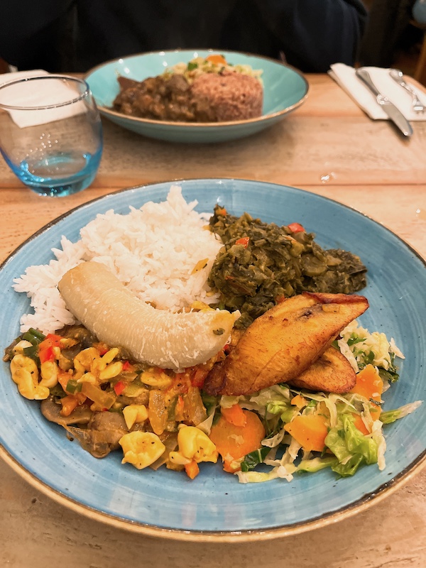 Jamaican food - a vegetarian version of ackee and saltfish.