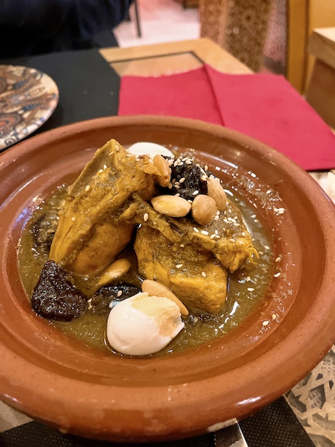 Chicken tagine in a Moroccan restaurant.