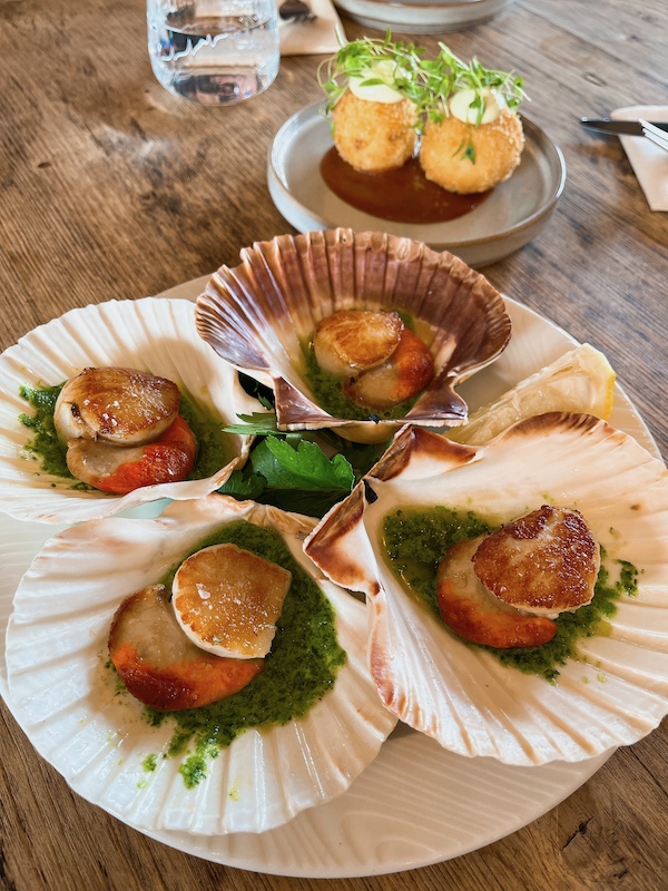 Noah's grilled diver-caught scallops.