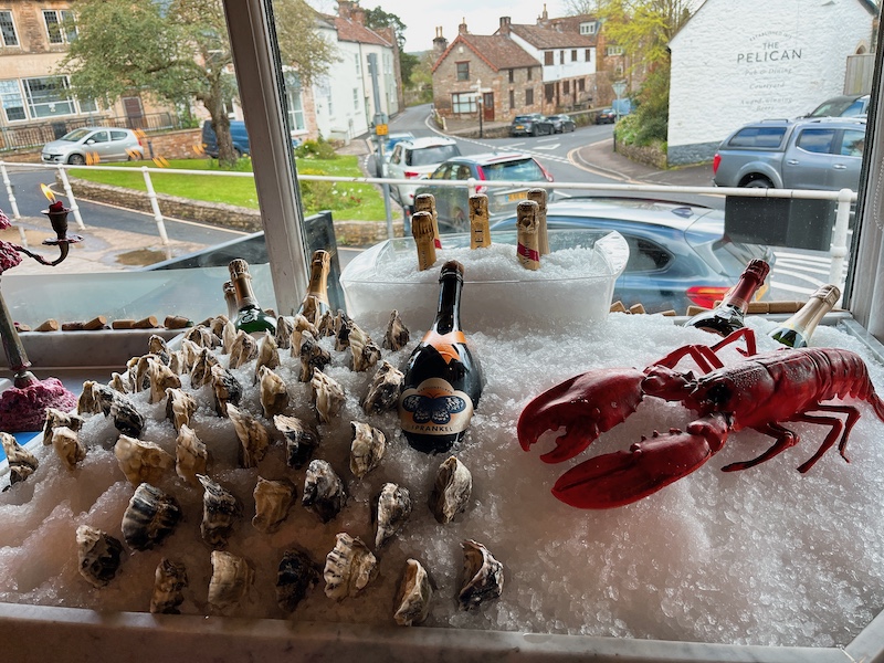 Oyster counter in Lazy Lobster.