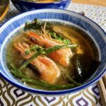 Prawn and samphire miso soup.