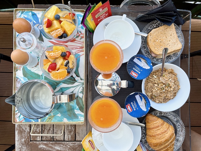 Breakfast served at Althea Inn Roof Terrace.