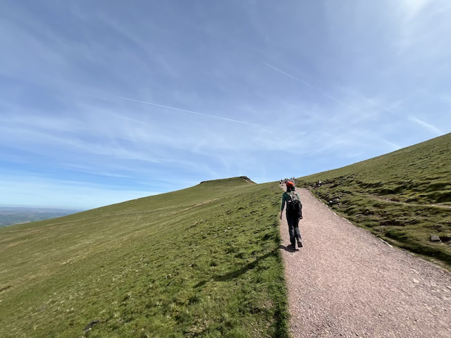 Hiking up Pen y Fan.