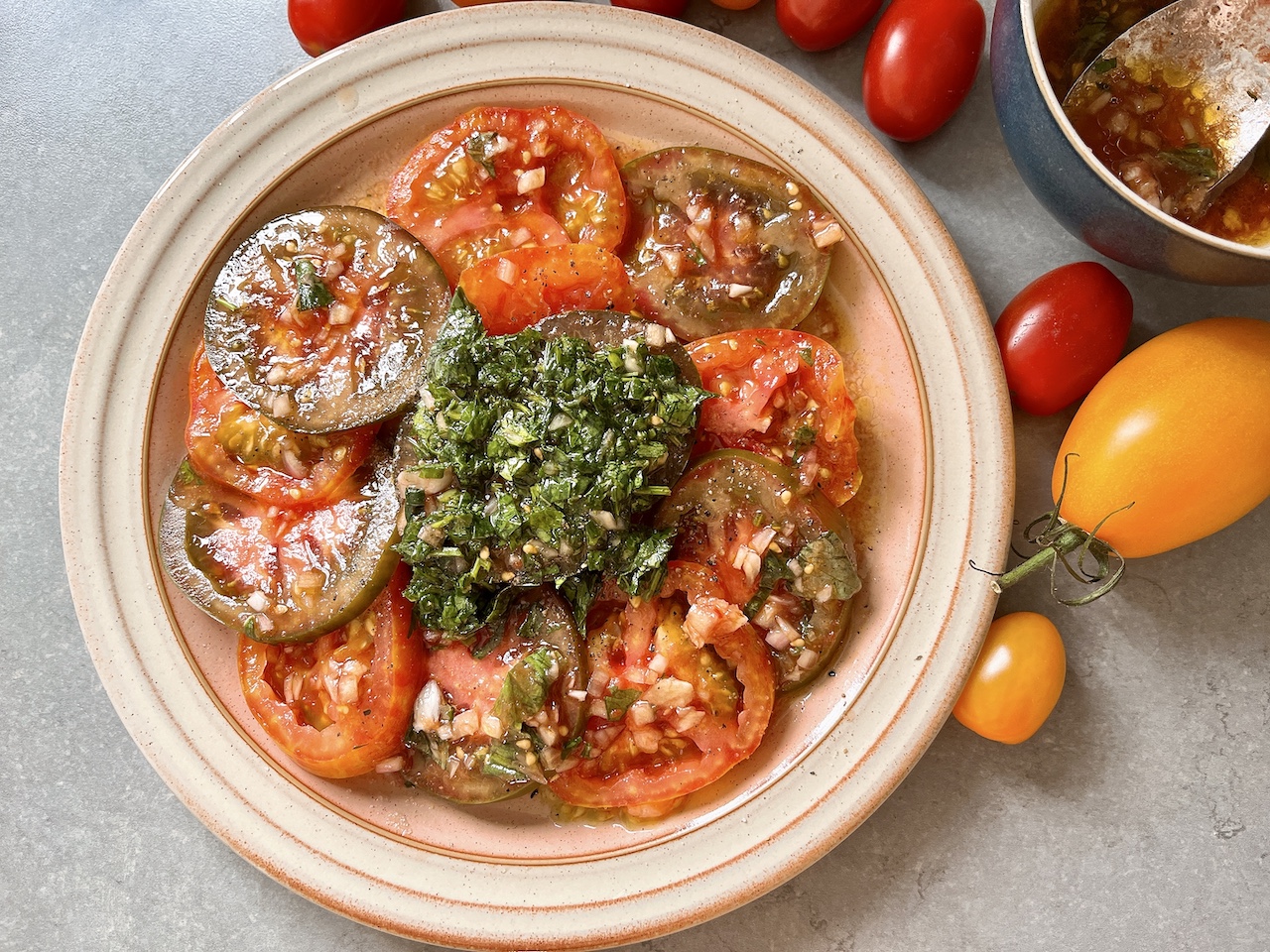 Heritage Tomato Salad with Tomato Vinaigrette