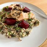 Salmon and beetroot quinoa salad