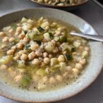 Chickpea, courgette and rosemary soup.