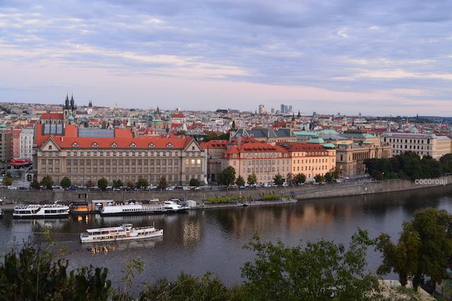 Prague scenic river view from Letna.