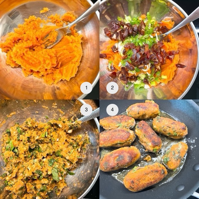 Making of Turkish carrot fritters.