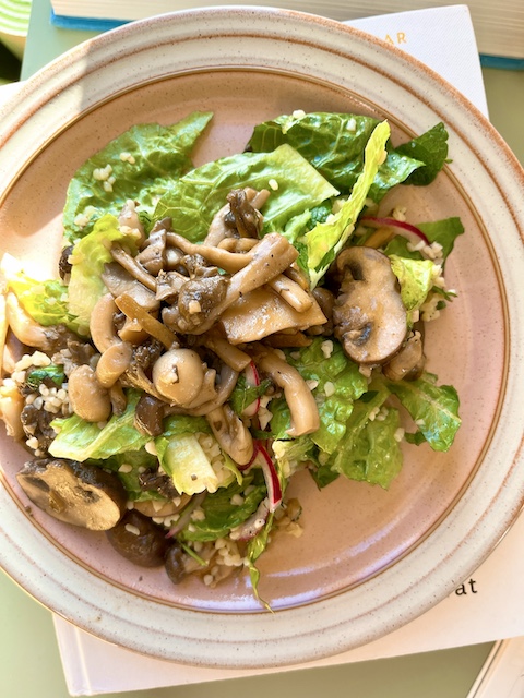 Exotic mixed mushrooms salad.